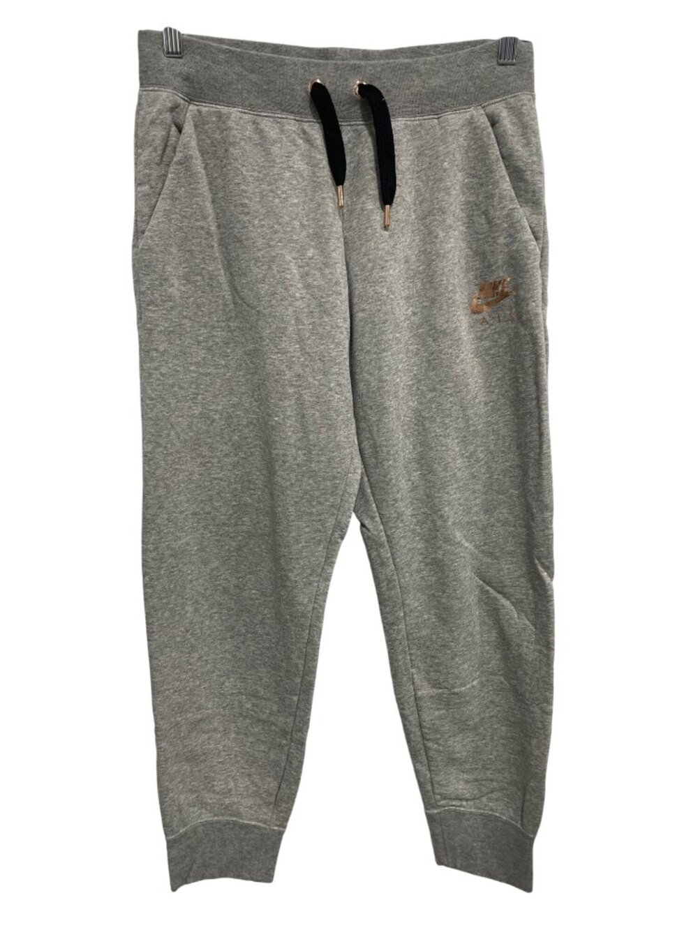 Nike Air Sweatpants Medium Pull On Jogger Metallic Rose Gold Gray Athleisure Gym